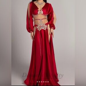 Dancers Vitality Red Belly Dance Outfit NWT
